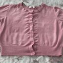 Ye Mak pink button front cropped cardigan sweater, size S Barbiecore boho school Photo 12