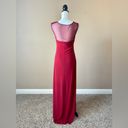 Laundry by Shelli Segal  | Red Full Length Embroidered Mesh Formal Gown Sz S Photo 4