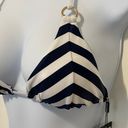Relleciga NWT  Triangle Bikini Top Only Navy Blue White With Gold Hardware XL Photo 4