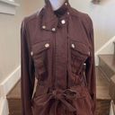 Dear John New!  AUSTIN DROP SHOULDER Denim Belted Jacket in Dark Oak Size Small Photo 9