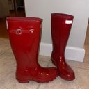 Hunter Tall Glossy Red Rainboots Photo 3