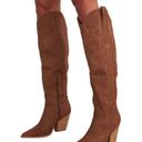 OASIS SOCIETY Western Stitching Suede Heel Boot Brown Cowgirl Cottage Y2K Boho 9 Photo 9