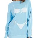 Wildfox  Couture | Pool Blue Bikini Bod Roadtrip Sweatshirt Size Small NWT Photo 0