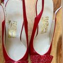 Salvatore Ferragamo  Red Leather Slingback Heels Photo 7