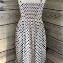 White House | Black Market White & Black Polka Dot Retro Style Fit & Flare Dress Photo 5