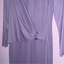 Ralph Lauren NEW  Size 6 Dress Midi Lilac Purple Wrap Front 3/4 Sleeve High Neck Photo 2