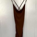 ZARA NEW  Brown Ruched Criss Cross Sleeveless Party Bodycon Mini Dress S Photo 0