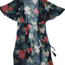 American Eagle  Black Floral Sheer Boho Kimono  Summer Cover-Up Size XS-S Photo 1