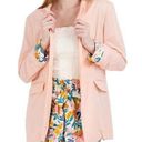 BCB Generation Boyfriend Blazer Women's Medium Peach Notch Lapel Cuff Sleeve B66 Photo 0