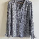 T Tahari  Leopard Print V‎ Neck Button Down Long Sleeve Blouse Top Womens Size L Photo 0