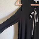 Joseph Ribkoff  Harem Drape Cold Shoulder Zip Up Chic Black Jumpsuit Size 8 Photo 6