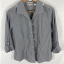 Chico's  No Iron Stripe button Down Shirt Size 1 / Medium Photo 0