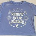 Grayson Threads  Cropped Renew Your Energy Graphic Short Sleeve Crew Neck Shirt Photo 0