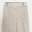 J.Jill  Linen Blend Wide Leg Cropped Stripe Pants Tan Beige Lagenlook Size 6 Photo 1