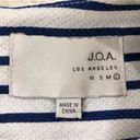 J.O.A. white blue striped croptop cold shoulder Large Photo 5