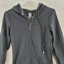 New Mix  L/S Full Zip Activewear Hooded Jacket Women's Small Black Textured Photo 1