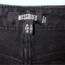 Missguided  Distressed Black Shorts Size 4 High Rise Cut Off Jean Denim Photo 1