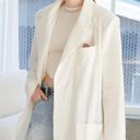 Storets  Brianna Oversized Cotton Blazer in White Size S/M Women's Photo 2