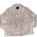 EXPRESS White Women’s Motorcycle Faux Leather Jacket  Size XLarge New With Tags Photo 0