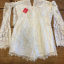 Sage  White Lace Off Shoulder Long Sleeve Romper Small New Boutique Photo 11