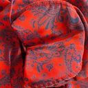 Oscar de la Renta Red-Blue Paisley Blouse Photo 7