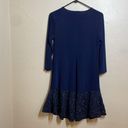 Tiana B  Navy Lace/Sequin Flounce Hem Stretch Jersey Drop Waist A-line Dress Navy Photo 1