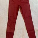 L'Agence L’AGENCE Margot Coated Skinny Jean Wax Coated Red - Size 26 NWOT Photo 1