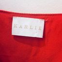 Karlie orange red  boutique dress button ruffle button front size Large Photo 8