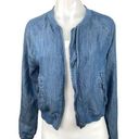 American Eagle  Outfitters Blue Full Zip Pockets Chambray Bomber Jacket Size XS Photo 0