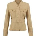 CAbi  Canvas Camp Jacket Womens Size XS  Beige Cotton Button Long Sleeve #5477 Photo 3