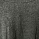 Lululemon NEW  Side Tie V-Neck T-Shirt Heathered Black Pima Cotton Size 6 Photo 3