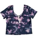 Lululemon  Align Tie Dye Scoop Neck Crop Tee 10 pink circulate mineral blue multi Photo 4