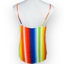 Socialite  Striped Scalloped Rainbow Cami Colorful Top NWOT Size S Photo 2