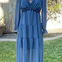 NWOT Maxi Ruffle Dress Blue Photo 1