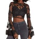 Endless Rose  Black Floral Lace Crop Top & Camisole Set Size Medium NWT 2 Pieces Photo 0