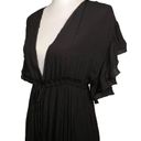 Flawless  Size Small Black Maxi Dress Deep Plunge Neckline Open Back Empire Photo 4