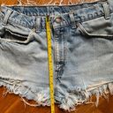 Levi's 90s Vintage  505 Cut Off Denim Shorts Frayed Destroyed High Rise Orange Tab Photo 5