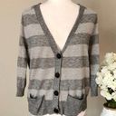 Joie 3/4 Sleeve Button Front VNeck Striped Cardigan Grey Size XS Photo 0