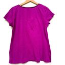 Eileen Fisher  Organic Cotton Pink Short Sleeve V-neck T-shirt Small Photo 6