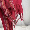 Forever 21 Red Multicolor Southwestern Print Fringe Scarf Light Weight  OSFM Photo 14