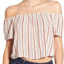 Ten Sixty Sherman  Off The Shoulder Striped Crop Top Medium Photo 0