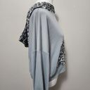 Zenana Outfitters pale gray leopard accent balloon sleeve terrycloth hoodie size xl Photo 2