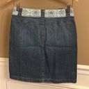 Talbots  Denim Stretch Skirt with Floral Detail Waist Size 4P Photo 5