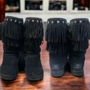 Jimmy Choo UGG &  Black Suede Sheepskin "SORA" Fringed Winter EUC Photo 1