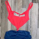 Solid & Striped  Bailey Cut Out Red Blue One Piece Swimsuit size large Photo 2