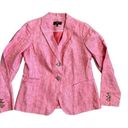 Talbots  Pink Coral Blazer 100% Linen Two Button Front With Peaked Lapel 8P Photo 0