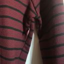 Iris Long Sleeve Bodycon Dress Burgundy Black Stripes Size XL Photo 4