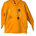 Brooklyn Cloth  Sweatshirt Womens Size Medium Good Vibes Yellow Pullover Pockets Photo 0