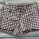 New York & Co. Shorts Womens Size 10 Pink Brown Check Mid Rise Casual Photo 0