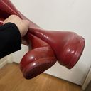 Hunter  Red Tall Rubber Glossy Rain boots winter boots size US 6 women Photo 8